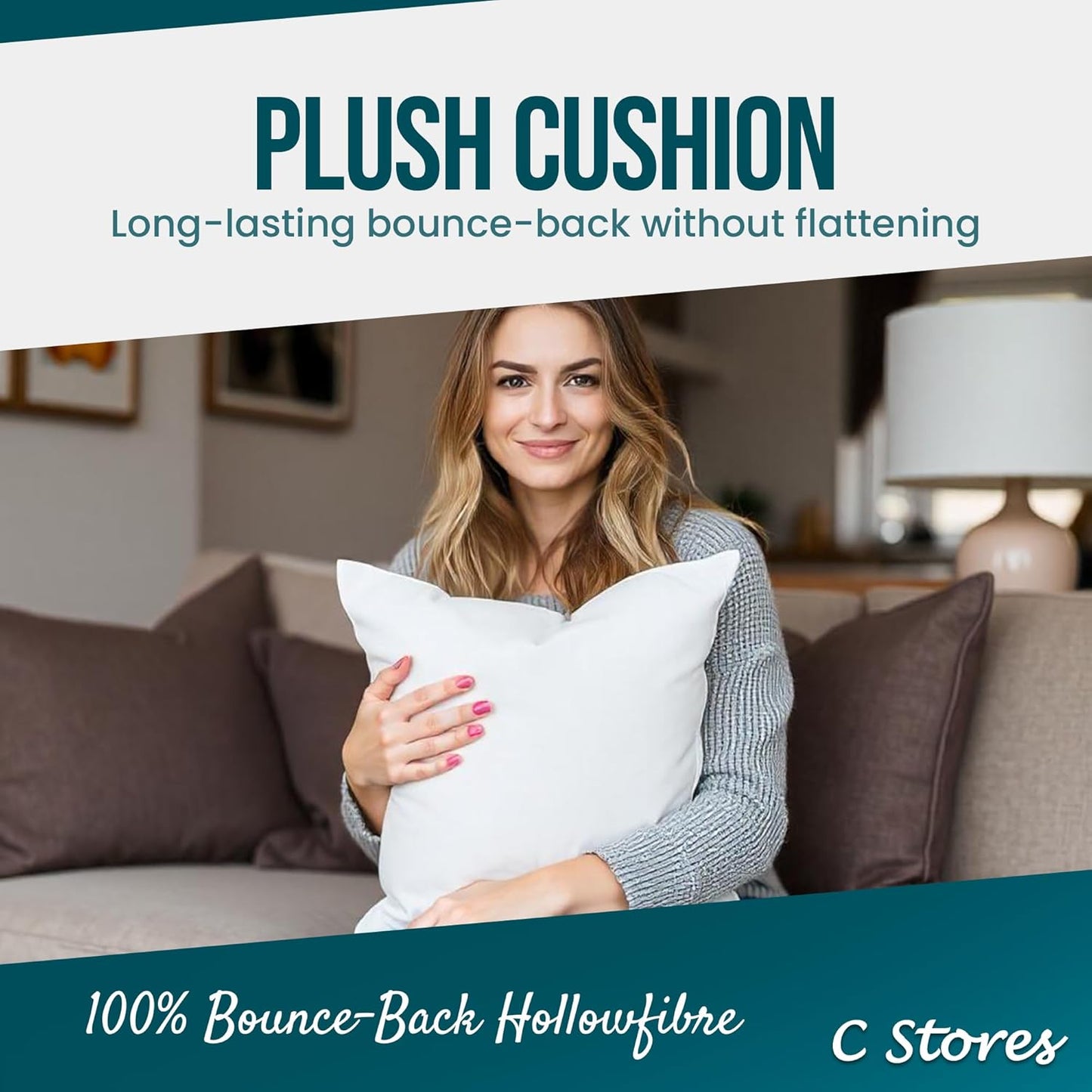 Cna Stores -18" X 18" Inch Square Cushion Pads Insert Inner Fillers Anti-Allergy - Pack of 4 (45 X 45 Cm)