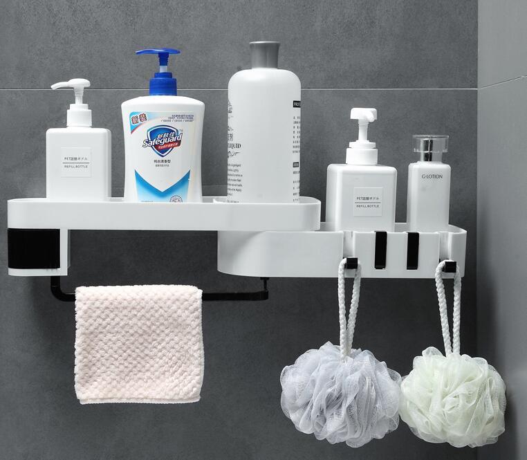 Space-Saving Bathroom Corner Shelf – No-Drill Wall Storage for Toiletries