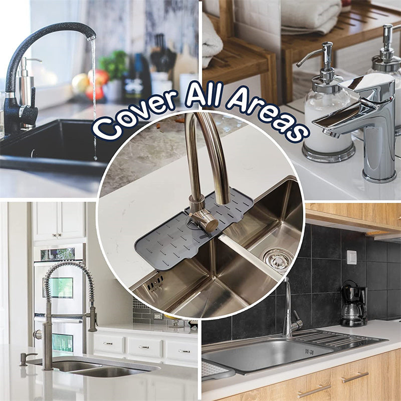 Silicone Faucet Splash Guard – Sink Absorbent Mat & Counter Protector