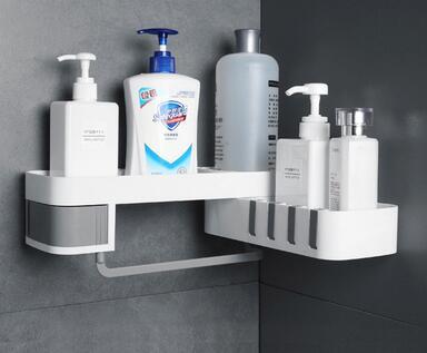 Space-Saving Bathroom Corner Shelf – No-Drill Wall Storage for Toiletries