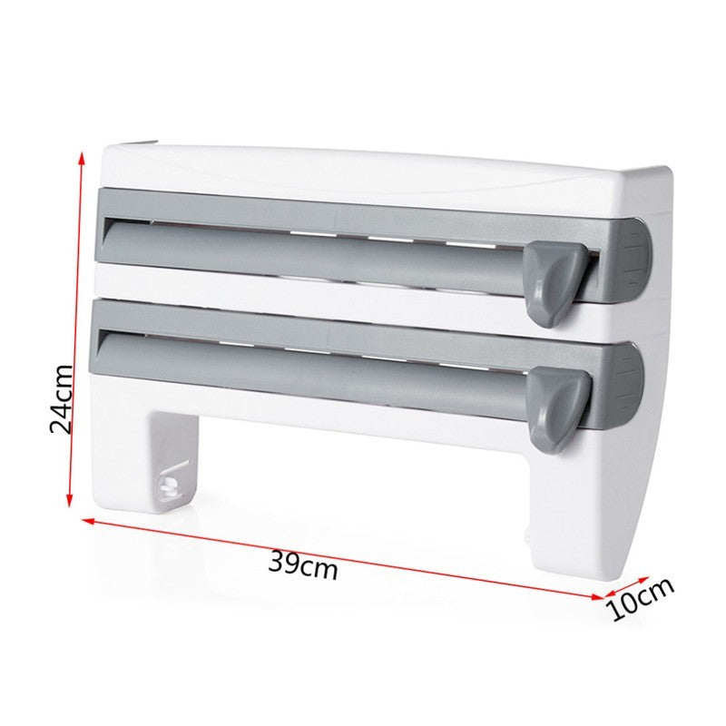 4-in-1 Kitchen Roll & Foil Dispenser – Wrap, Tissue & Film Holder
