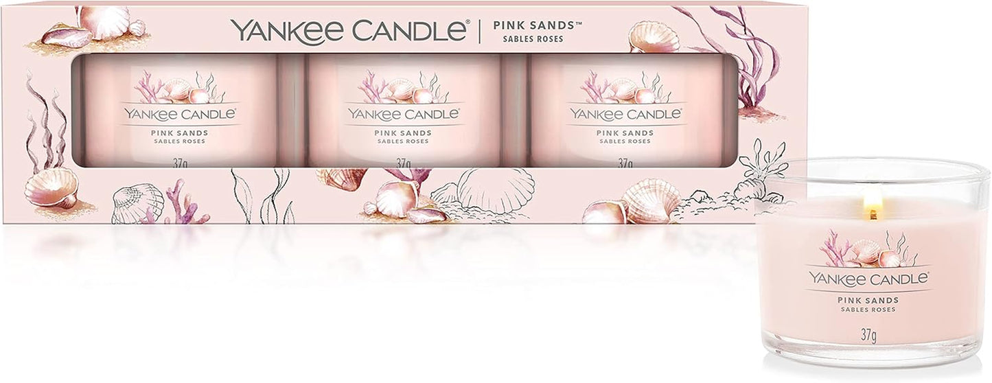 Scented Candles Gift Set, Clean Cotton Filled Votive Candles, Soy Blend Wax Mix, 3 Count