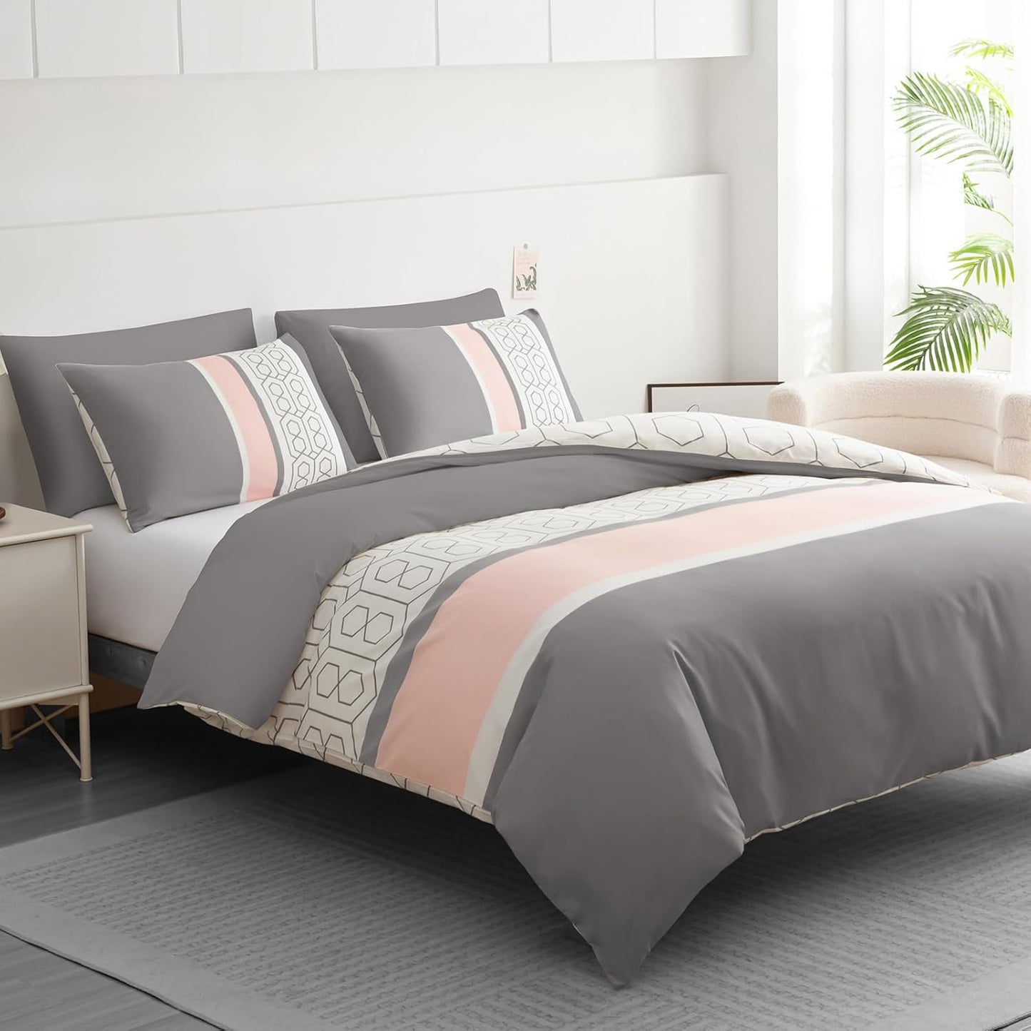 Double Duvet Set Premium Brushed Microfiber Duvet Cover Double Ultrasoft Hypoallergenic Duvet Double Cover Set Non Iron Luxury Bedding Set with Zipper Closure