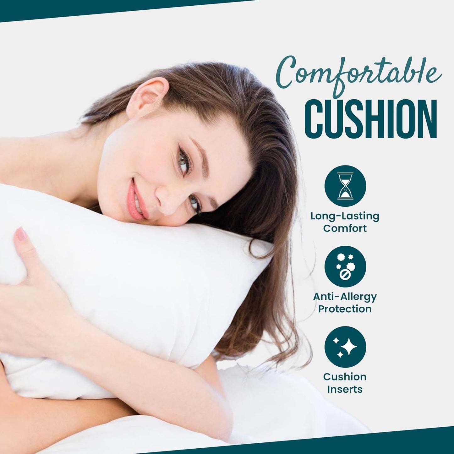 Cna Stores -18" X 18" Inch Square Cushion Pads Insert Inner Fillers Anti-Allergy - Pack of 4 (45 X 45 Cm)