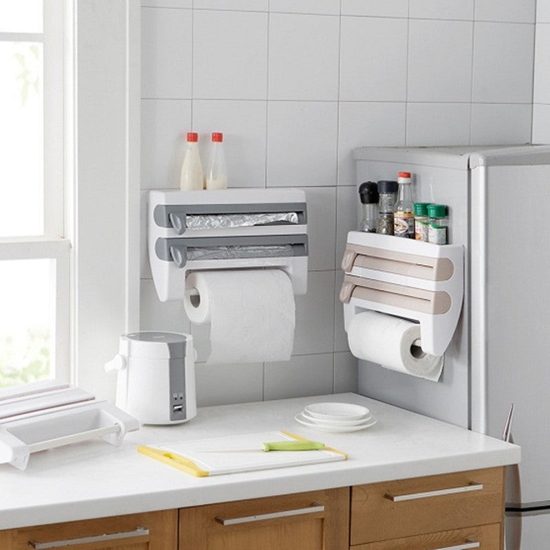4-in-1 Kitchen Roll & Foil Dispenser – Wrap, Tissue & Film Holder