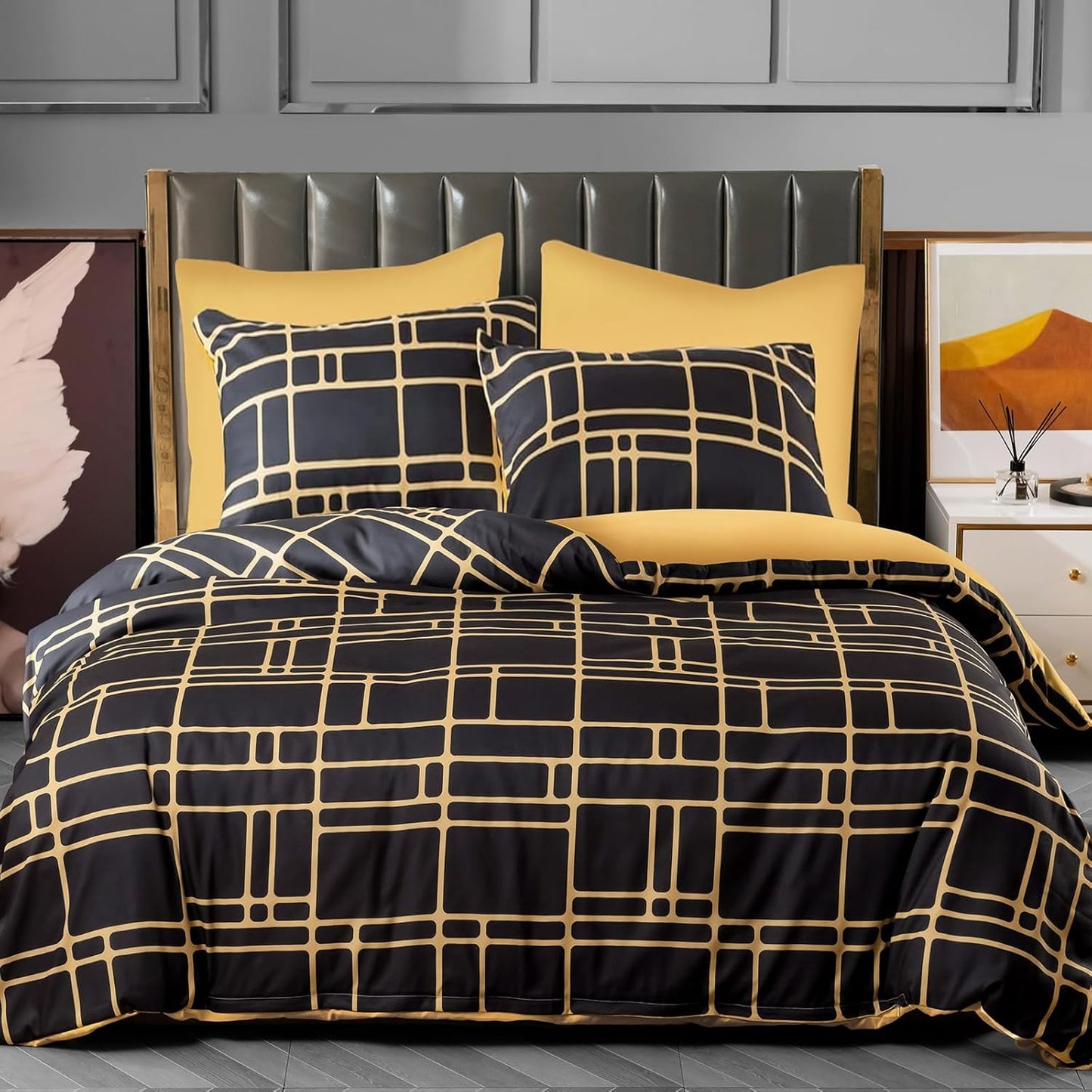 Double Duvet Set Premium Brushed Microfiber Duvet Cover Double Ultrasoft Hypoallergenic Duvet Double Cover Set Non Iron Luxury Bedding Set with Zipper Closure
