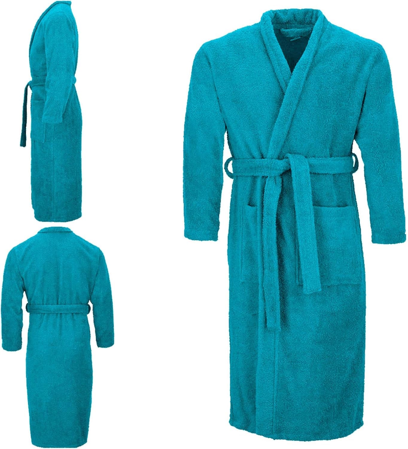 Dressing Gown 100% Cotton 500 Gsm Shawl Bath Robes for Men,Soft Dressing Gown for Women Uk,Towelling Robe for Men