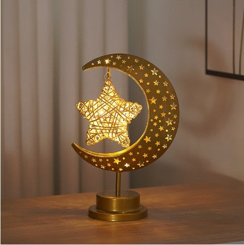 Iron Moon LED Lamp – Creative Modeling Light for Bedroom Decor