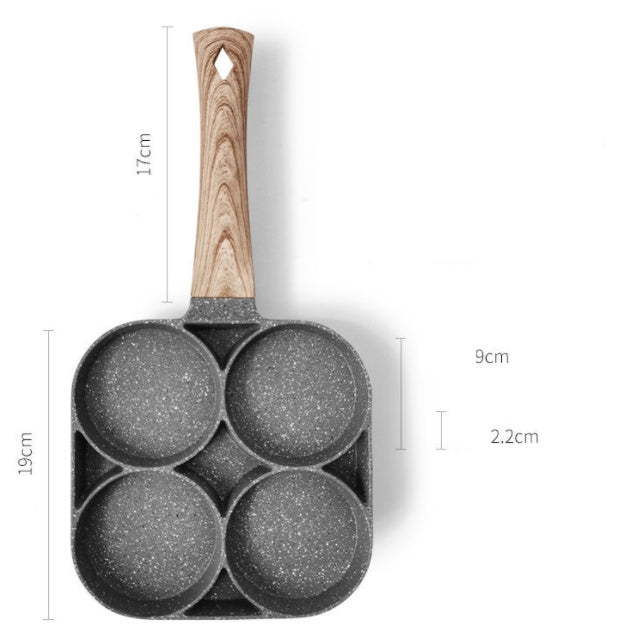 4-Hole Non-Stick Frying Pan – Breakfast Maker for Eggs, Pancakes & Burgers