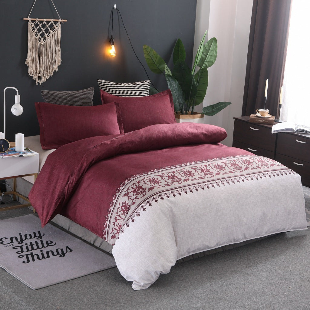 4-Piece Duvet Cover Set – Easy-Care Cotton Blend, Perfect for Any Bedroom