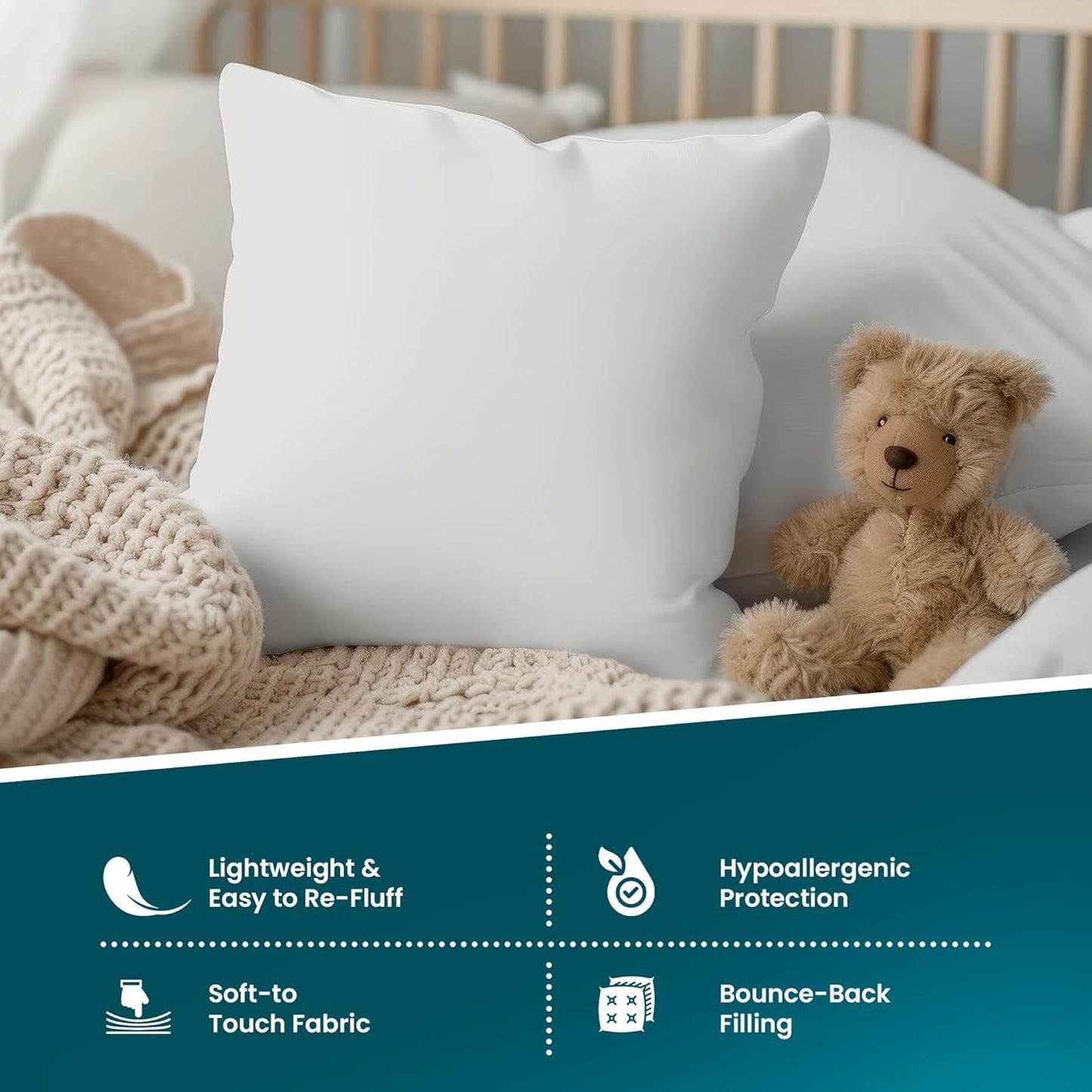 Cna Stores -18" X 18" Inch Square Cushion Pads Insert Inner Fillers Anti-Allergy - Pack of 4 (45 X 45 Cm)