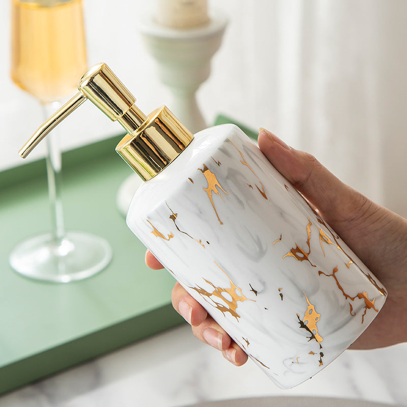 Luxury Marble Ceramic Bathroom Set – Elegant Wash Kit for Modern Bathrooms