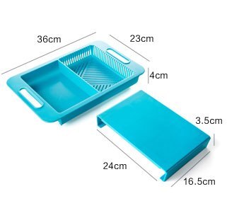 3-in-1 Over-Sink Cutting Board with Built-In Strainer & Storage Tray