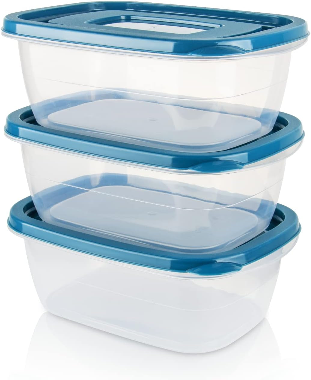 10PCS Rectangle Plastic Portion Box Sets with Lids.Food Storage Box,Container Sets,Food Storage,Food Containers,Plastic Container,Use for School,Work and Travel,500Ml per Box, Blue