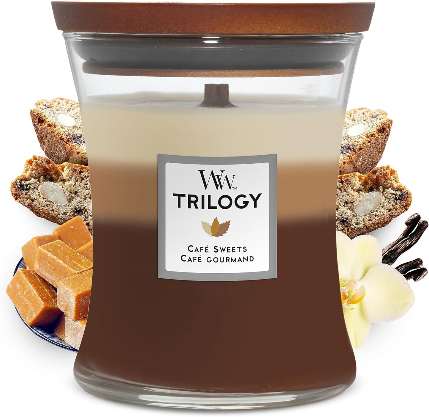 Scented Candle with Crackling Wick, Vanilla Bean Large Hourglass Candle, Long Burning Candles: up to 130 Hours, Perfect Gifts for Women