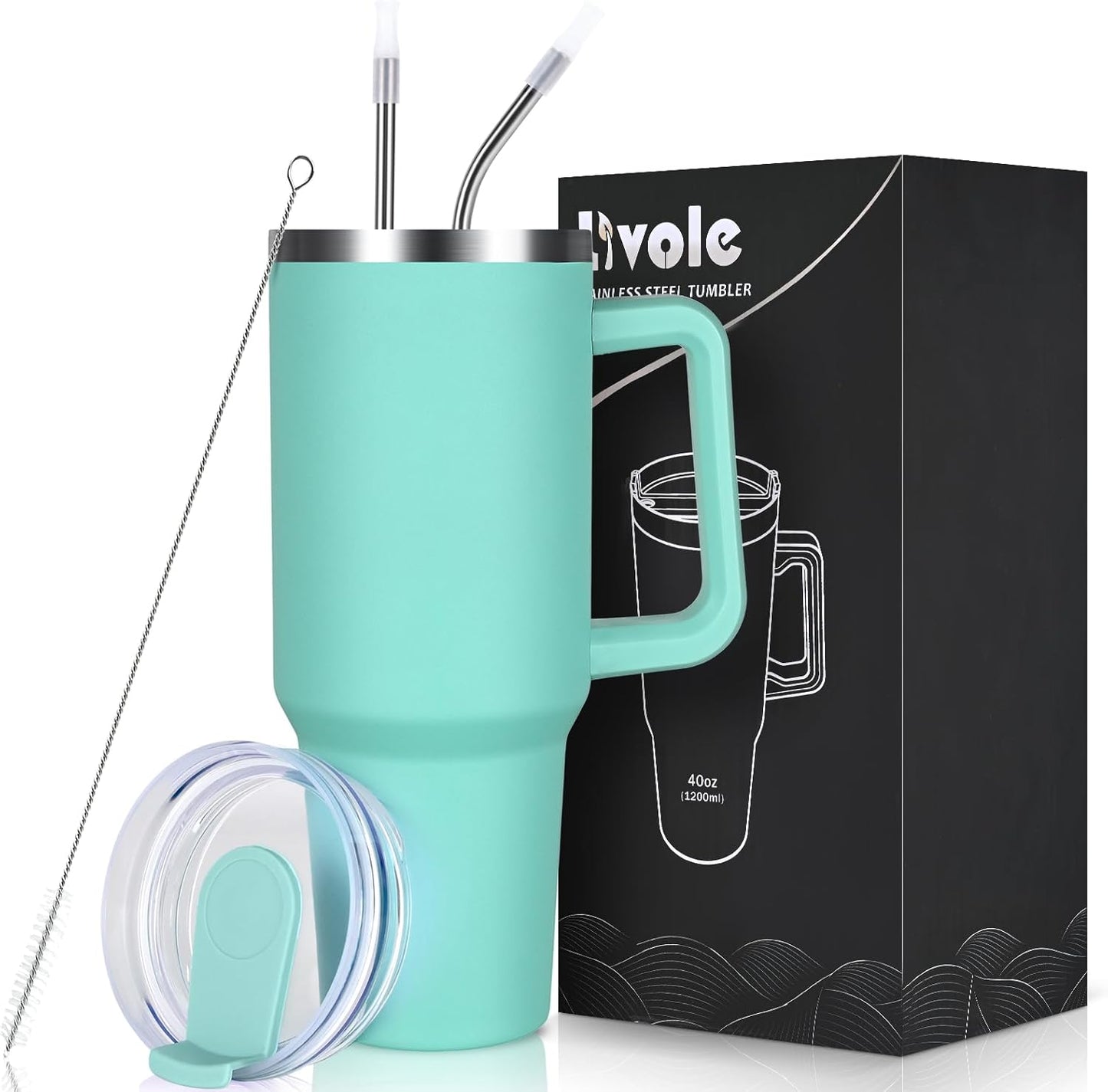 30Oz 900Ml Travel Tumbler with Handle, Insulated Vacuum Travel Coffee Mug, Stainless Steel Water Bottle Flask, Double Walled Leakproof Thermal Mug for Camping, Sports, Office, Home, Light Pink