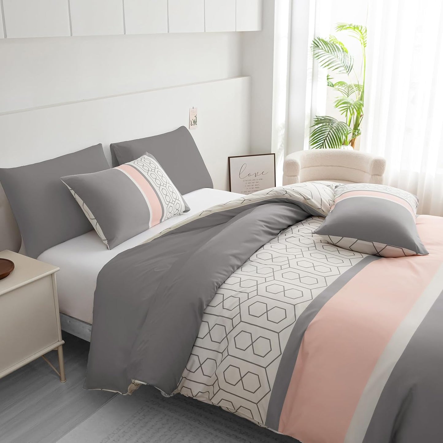 Double Duvet Set Premium Brushed Microfiber Duvet Cover Double Ultrasoft Hypoallergenic Duvet Double Cover Set Non Iron Luxury Bedding Set with Zipper Closure