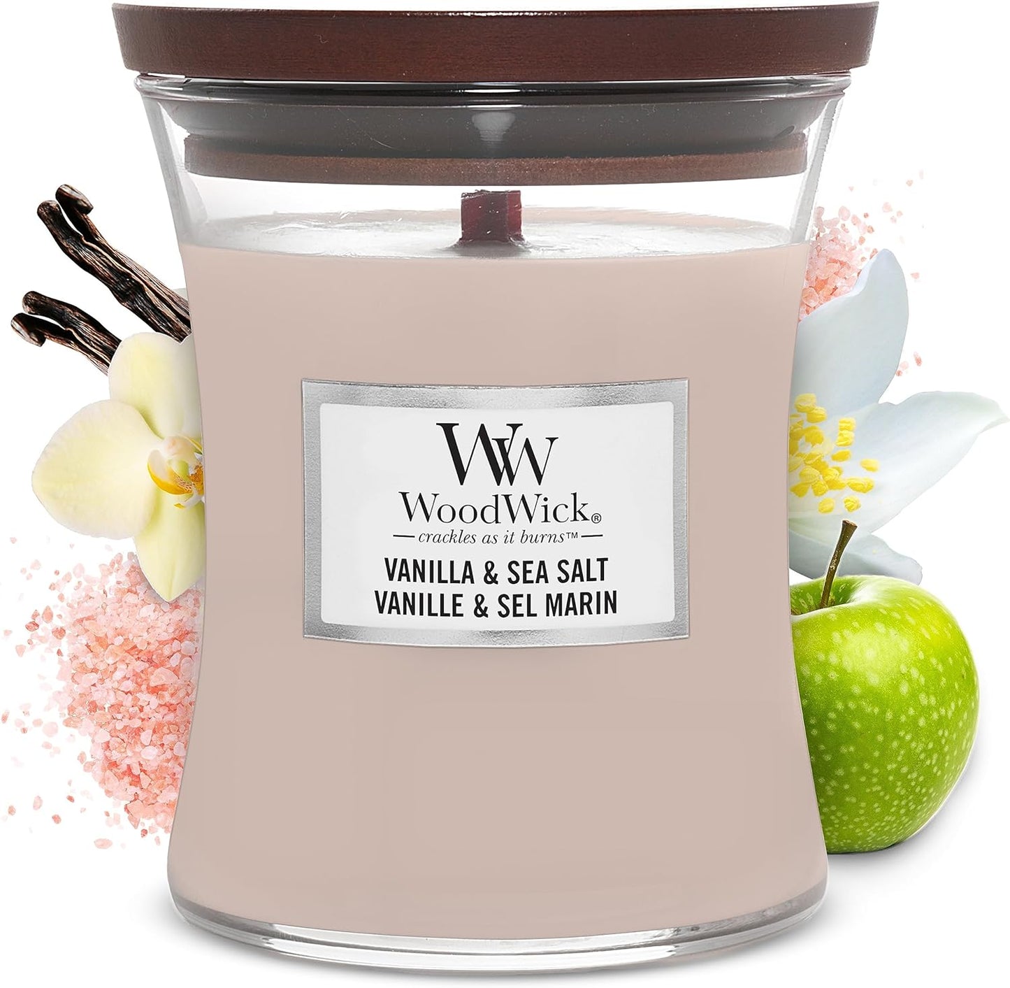 Scented Candle with Crackling Wick, Vanilla Bean Large Hourglass Candle, Long Burning Candles: up to 130 Hours, Perfect Gifts for Women