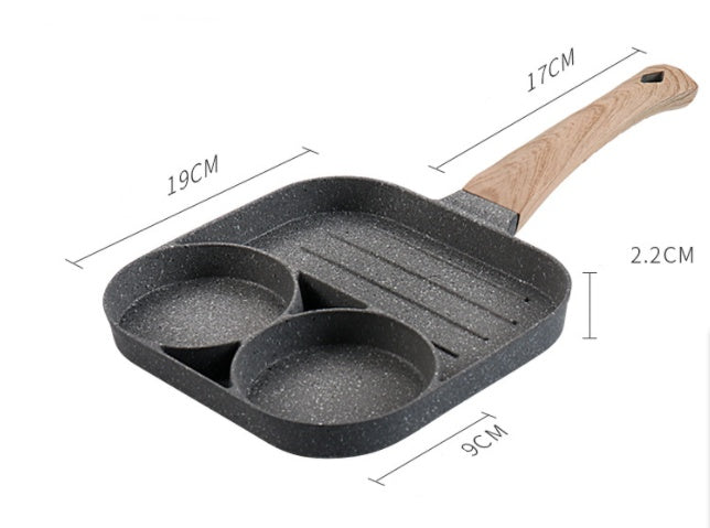 4-Hole Non-Stick Frying Pan – Breakfast Maker for Eggs, Pancakes & Burgers