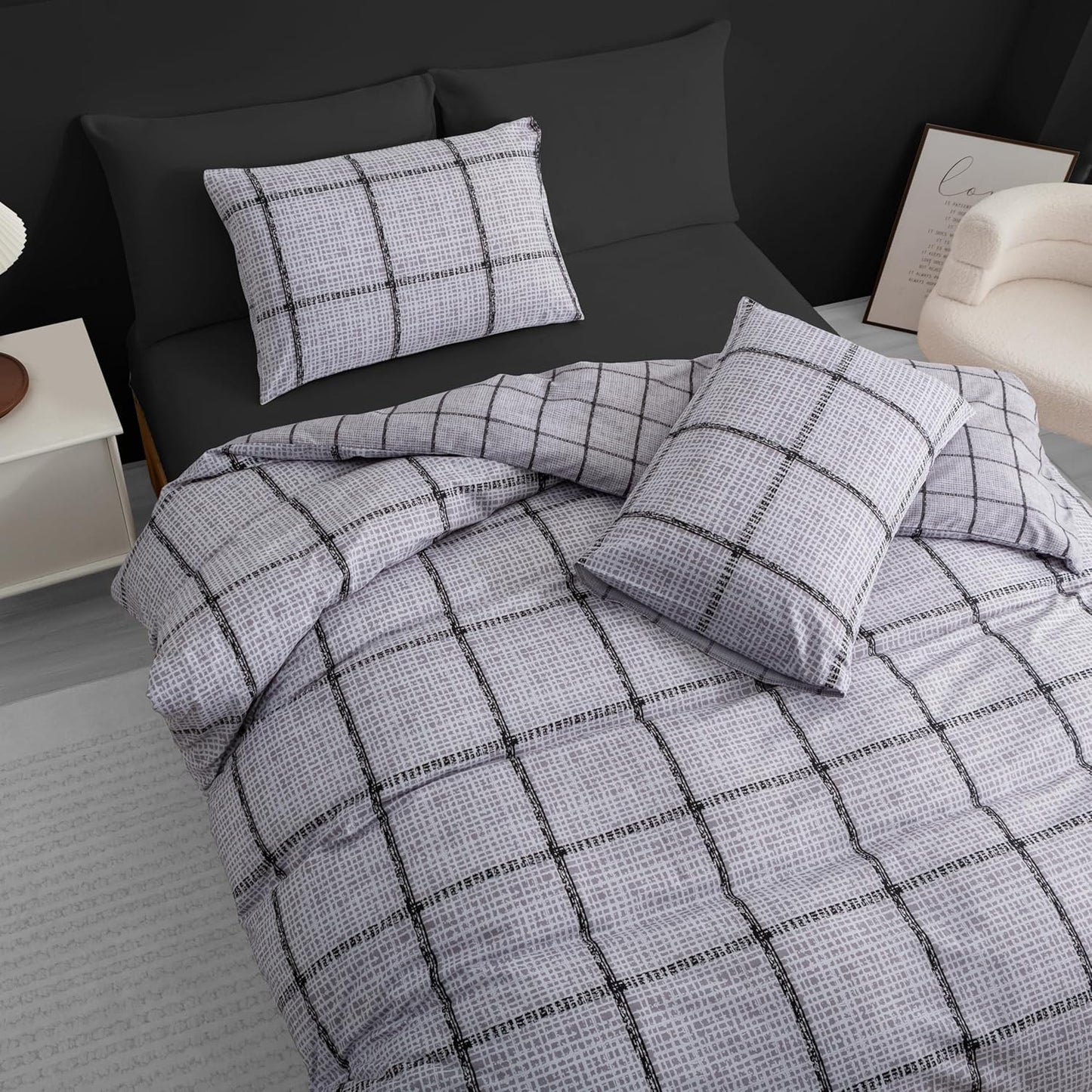 Double Duvet Set Premium Brushed Microfiber Duvet Cover Double Ultrasoft Hypoallergenic Duvet Double Cover Set Non Iron Luxury Bedding Set with Zipper Closure