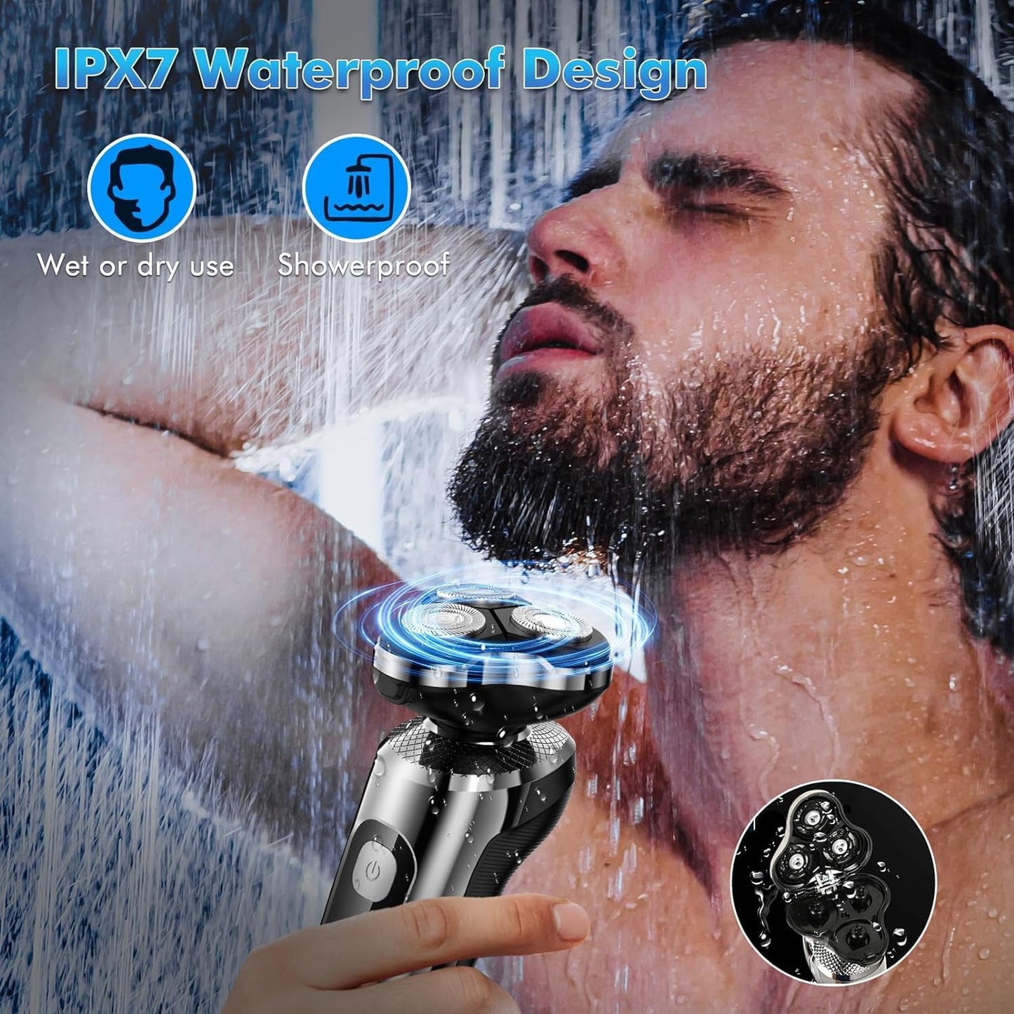 Electric Razor for Men, 2024 Upgraded 2-Speed Electric Shavers for Men, Waterproof Wet/Dry Shaver for Men, Cordless Rechargeable Mens Shaver Electric Razor Grooming Kit