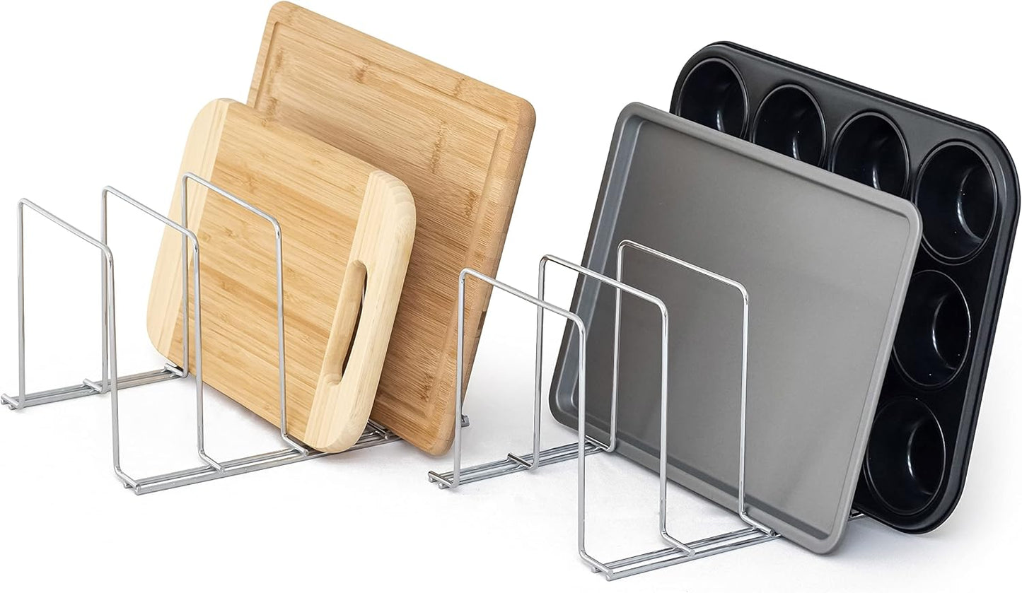 – Baking Tray and Chopping Board Rack - Pan Storage - Kitchen Cupboard Organiser – Chrome