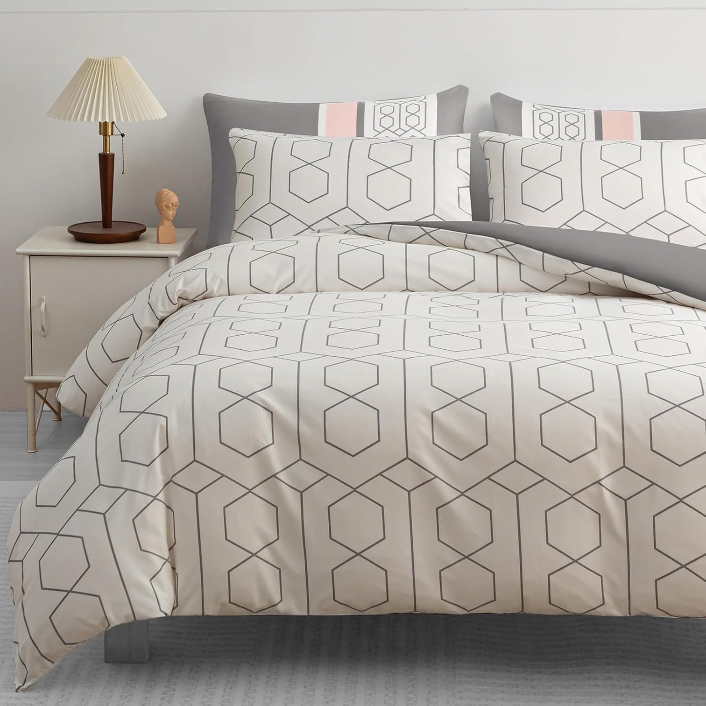 Double Duvet Set Premium Brushed Microfiber Duvet Cover Double Ultrasoft Hypoallergenic Duvet Double Cover Set Non Iron Luxury Bedding Set with Zipper Closure