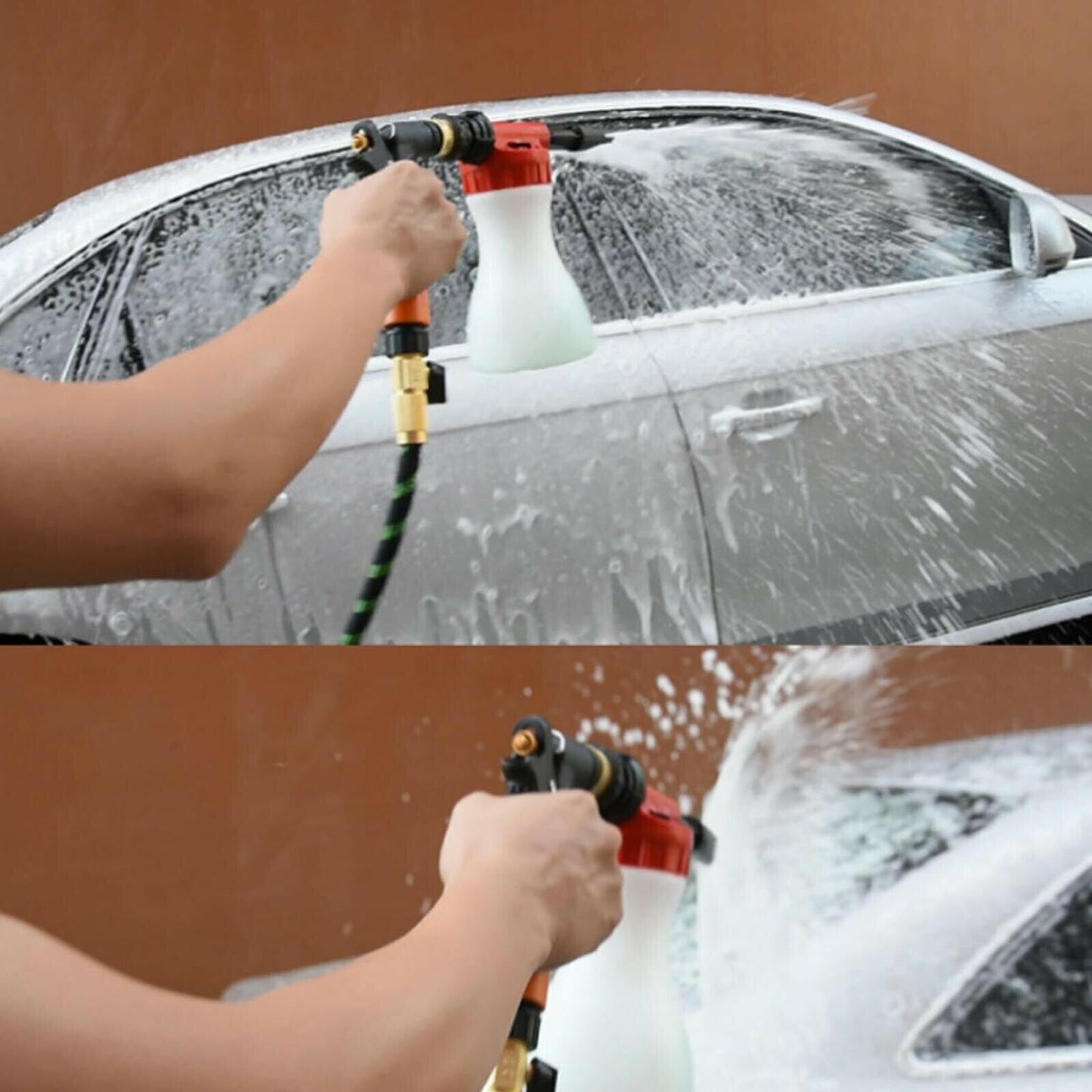 Snow Foam Car Wash Spray Gun Lance Uses Hose Pipe Sprayer 900ML Handheld Bottle