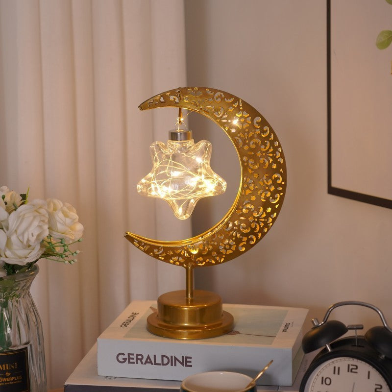 Iron Moon LED Lamp – Creative Modeling Light for Bedroom Decor