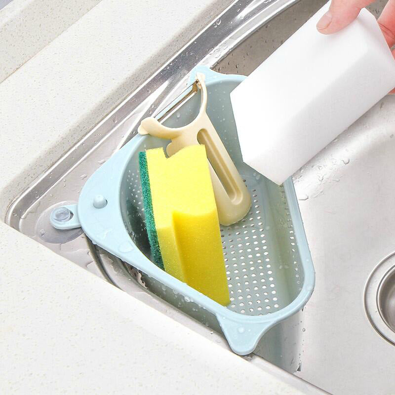 Triangle Sink Storage Rack – Multi-Functional Dish Sponge Holder