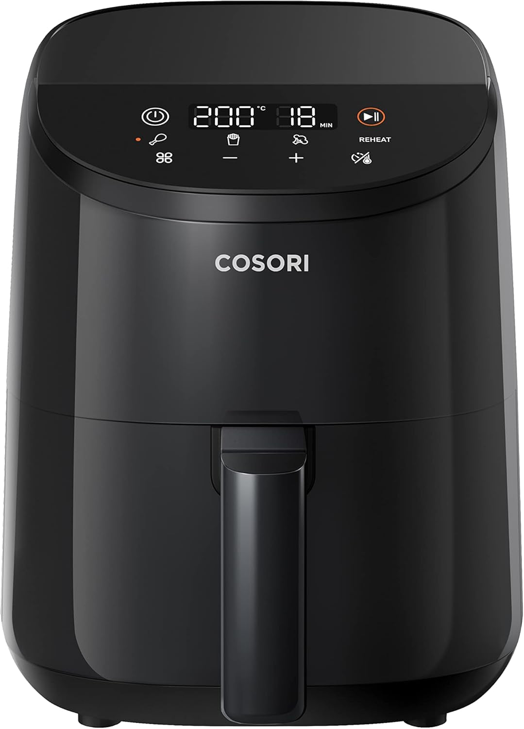 Air Fryer 4.7L, 9-In-1 Compact Air Fryers Oven, 130+ Recipes(Cookbook & Online), Max 230℃ Setting, Digital Tempered Glass Display, Quiet, 4 Portions, Non-Stick, Dishwasher Safe, 1500W