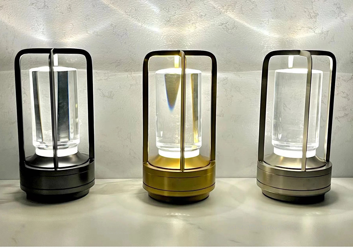 rechargeable crystal lamp Plastic bedside table bedroom led Touch table lamp Restaurant decoration atmosphere Night light