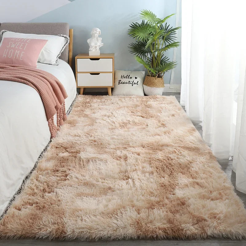 Soft Fluffy Plush Rug – Elegant and Cozy Home Decor Carpet