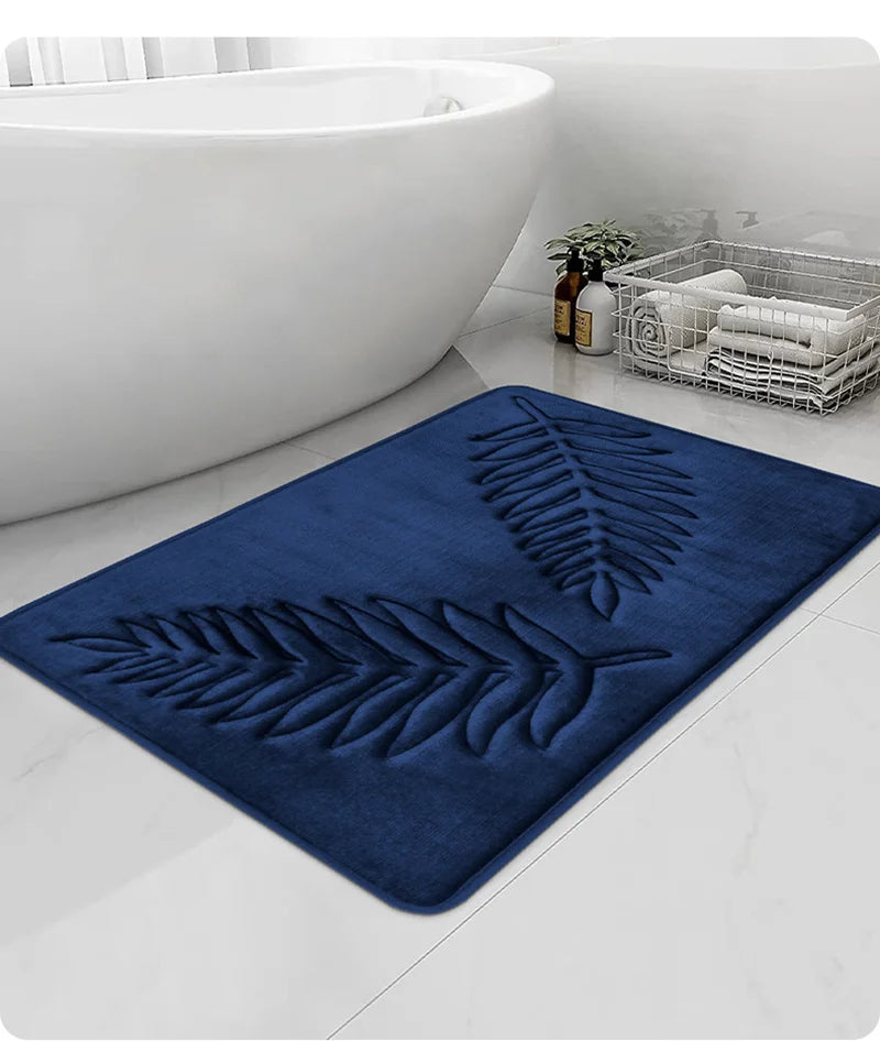 "3-Piece Non-Slip Bathroom Mat Set – Soft, Absorbent, and Stylish Leaf Design"