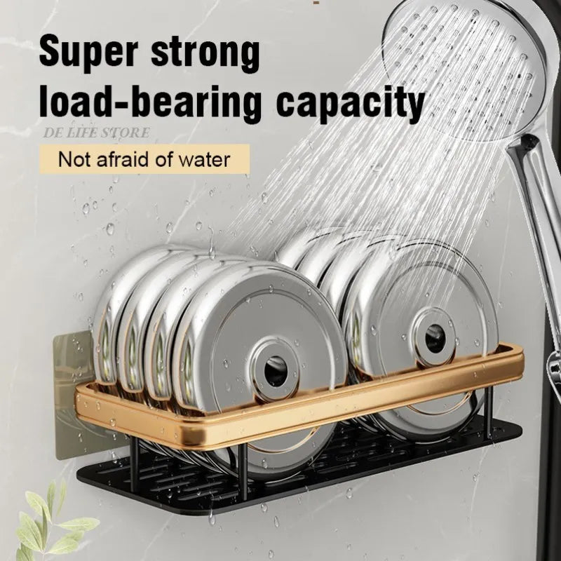 Luxury No-Drill Bathroom Shelves – Rustproof Aluminum Shower Organizer