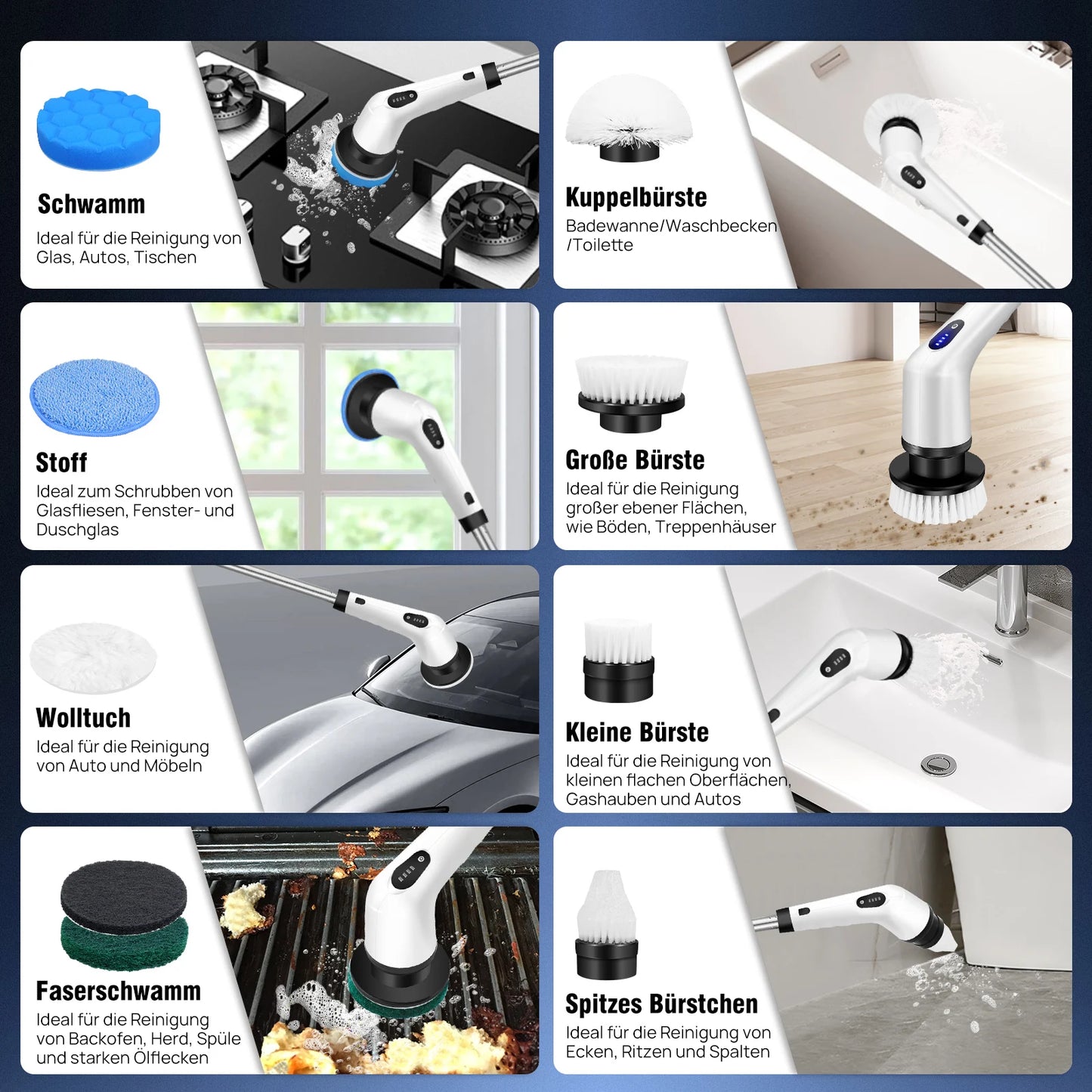 Cordless Power Scrubber – 10-in-1 Electric Brush for Easy Cleaning