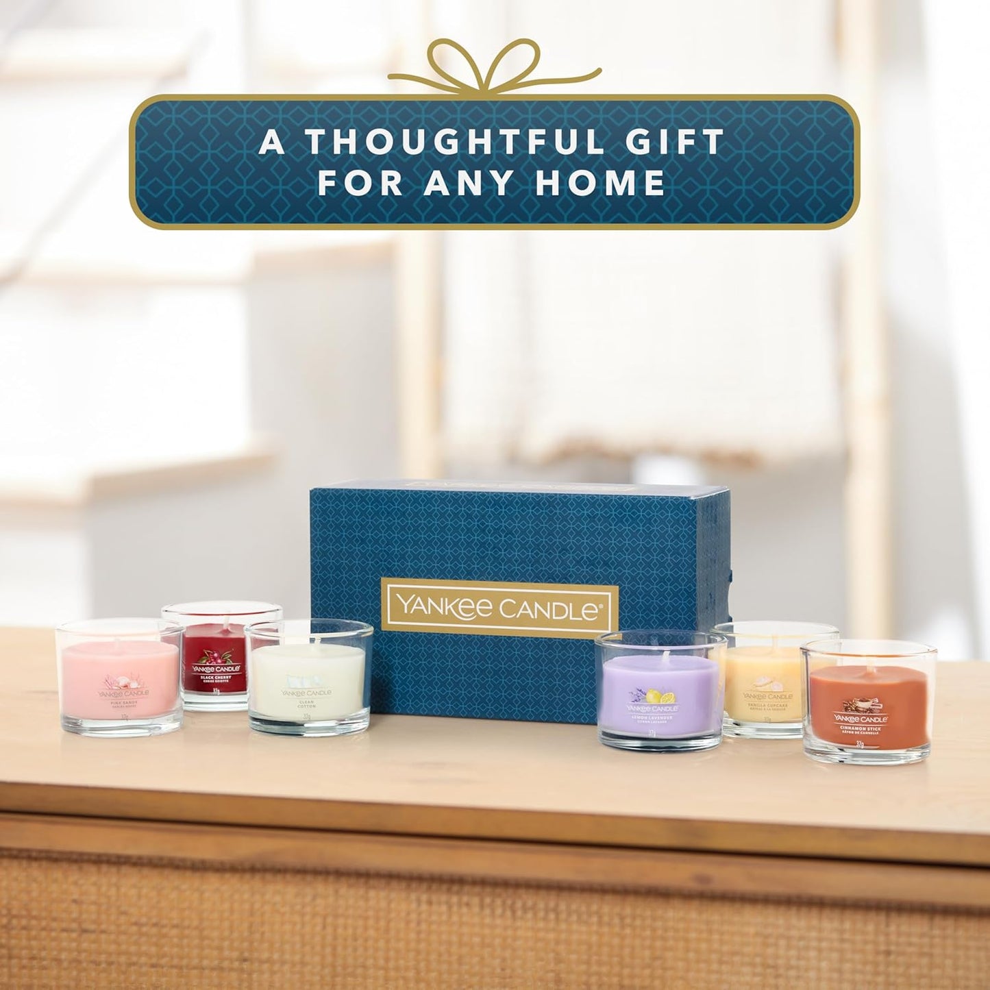 Scented Candles Gift Set, 6 Scented Mini Filled Votive Candles, Soy Blend Wax Mix, Perfect Gifts for Women