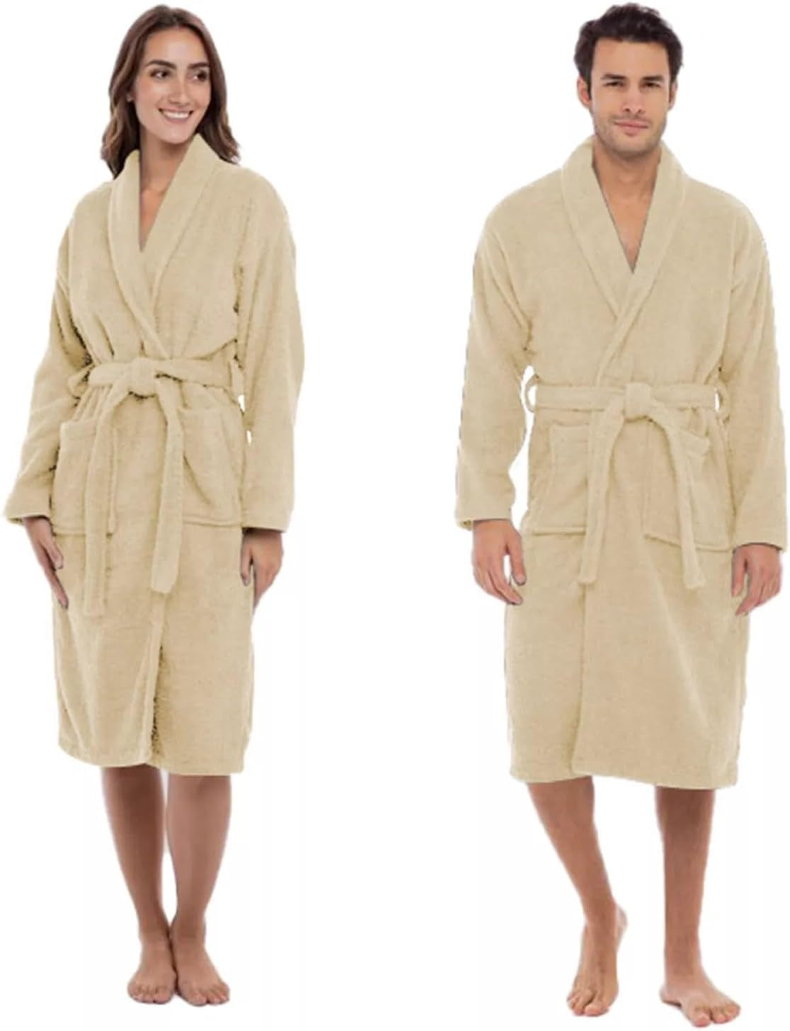 Dressing Gown 100% Cotton 500 Gsm Shawl Bath Robes for Men,Soft Dressing Gown for Women Uk,Towelling Robe for Men