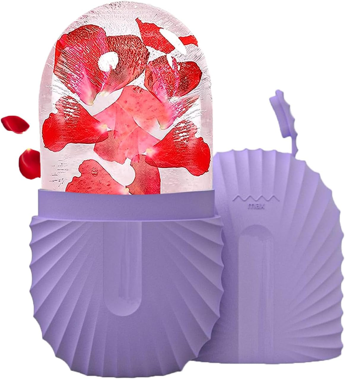Ice Face Roller, Reusable Silicone Mold Face Massage Eye Facial Beauty Skin Care Tools Apply Ice for Shrink Pores anti Wrinkle Reduce Puffiness Improve Skin Elasticity, Seashell, Black