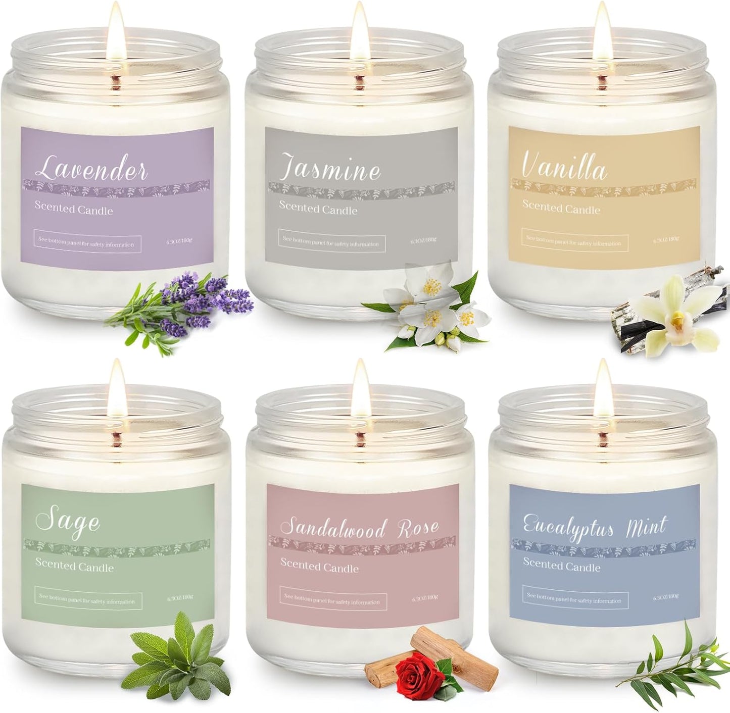 Scented Candles Gifts Set for Women,6 Pack Aromatherapy Candles for Home Scented,Long Lasting Candle Set for Woman,150 H Amber Jar for Birthday,Valentine,Anniversary,Mother'S Thanksgiving Day Present