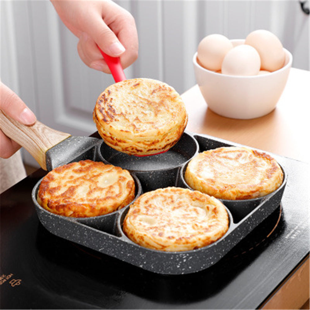 4-Hole Non-Stick Frying Pan – Breakfast Maker for Eggs, Pancakes & Burgers