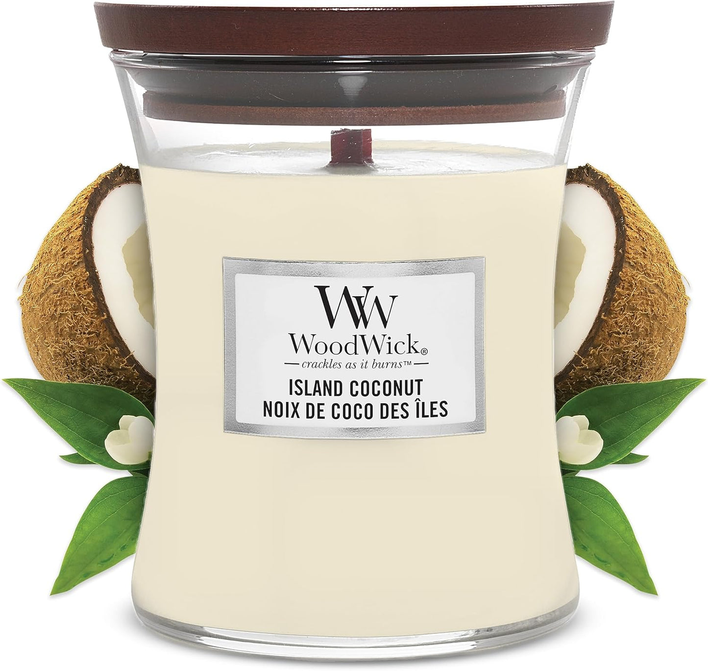 Scented Candle with Crackling Wick, Vanilla Bean Large Hourglass Candle, Long Burning Candles: up to 130 Hours, Perfect Gifts for Women