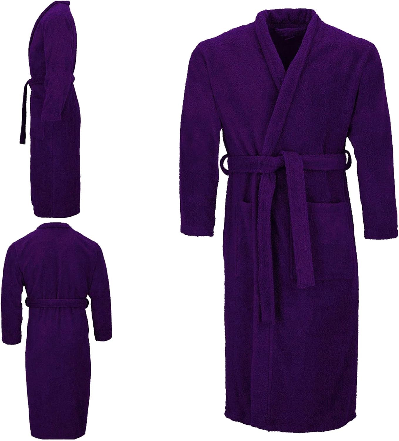 Dressing Gown 100% Cotton 500 Gsm Shawl Bath Robes for Men,Soft Dressing Gown for Women Uk,Towelling Robe for Men