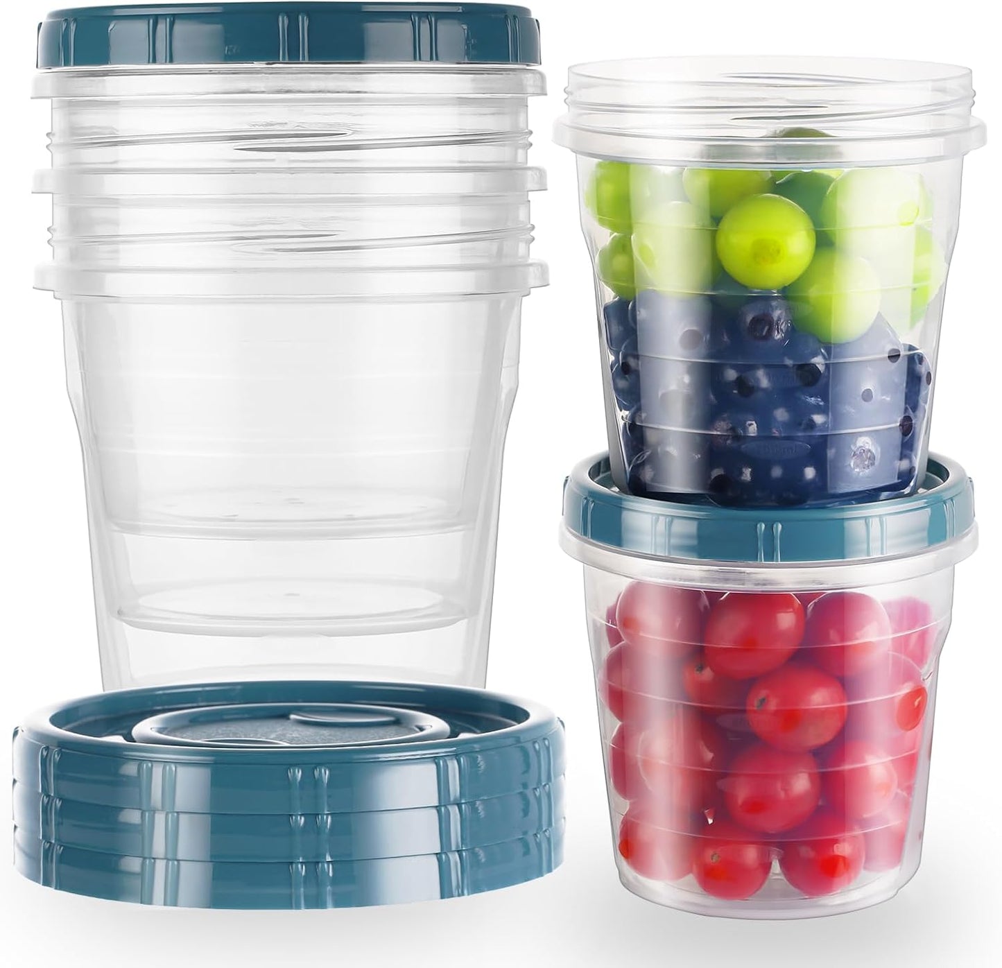 10PCS Rectangle Plastic Portion Box Sets with Lids.Food Storage Box,Container Sets,Food Storage,Food Containers,Plastic Container,Use for School,Work and Travel,500Ml per Box, Blue