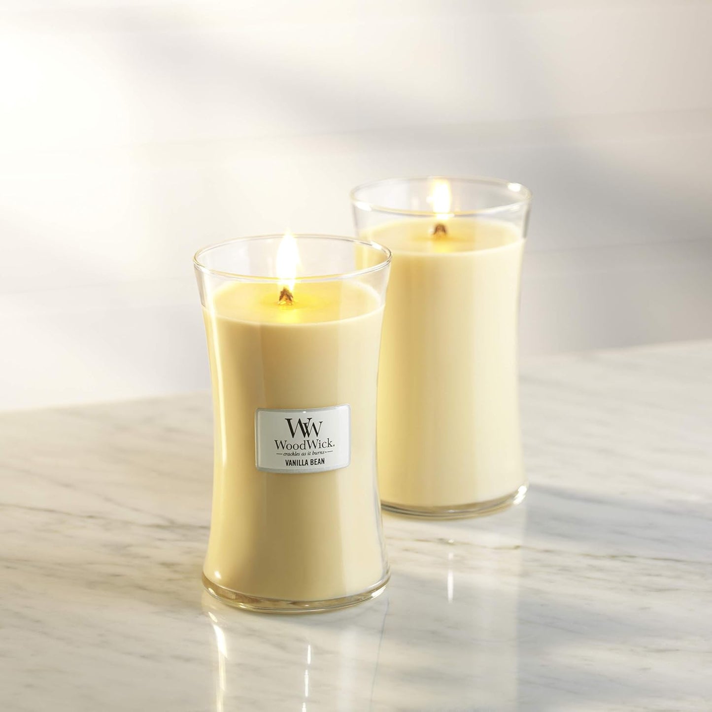 Scented Candle with Crackling Wick, Vanilla Bean Large Hourglass Candle, Long Burning Candles: up to 130 Hours, Perfect Gifts for Women