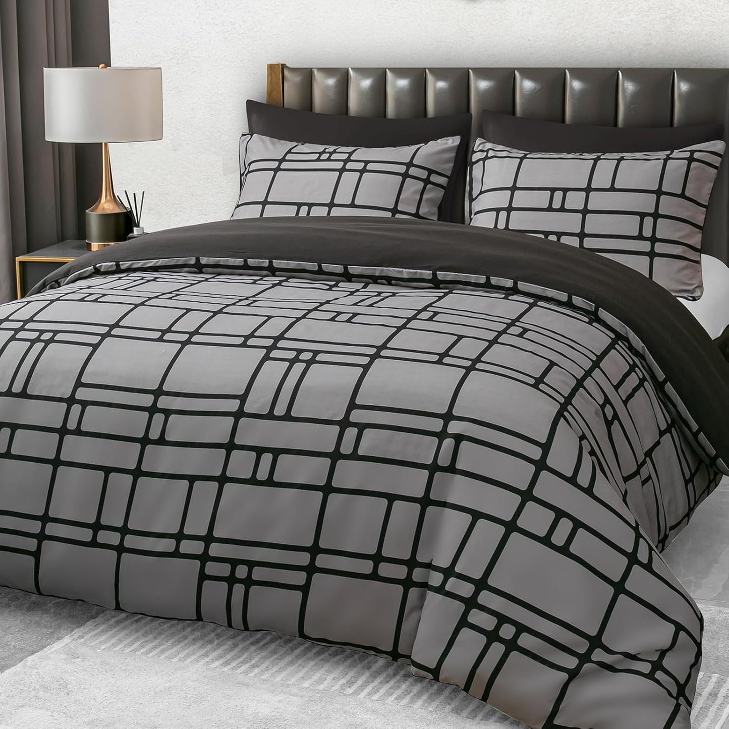 Double Duvet Set Premium Brushed Microfiber Duvet Cover Double Ultrasoft Hypoallergenic Duvet Double Cover Set Non Iron Luxury Bedding Set with Zipper Closure