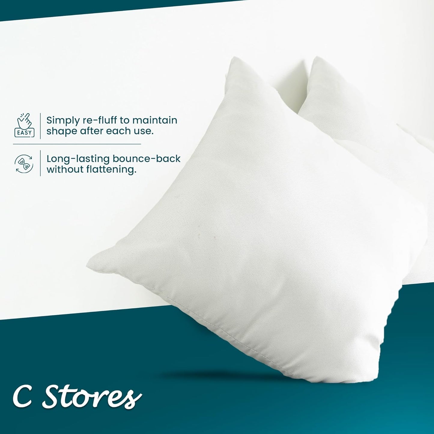 Cna Stores -18" X 18" Inch Square Cushion Pads Insert Inner Fillers Anti-Allergy - Pack of 4 (45 X 45 Cm)