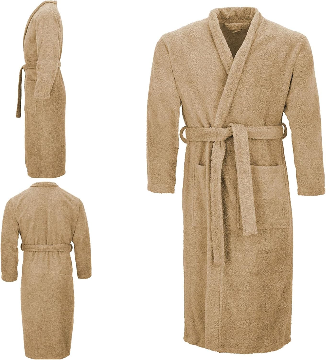 Dressing Gown 100% Cotton 500 Gsm Shawl Bath Robes for Men,Soft Dressing Gown for Women Uk,Towelling Robe for Men