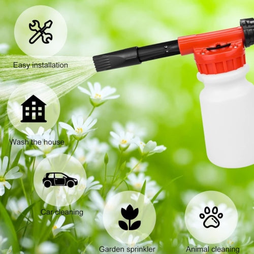 Snow Foam Car Wash Spray Gun Lance Uses Hose Pipe Sprayer 900ML Handheld Bottle