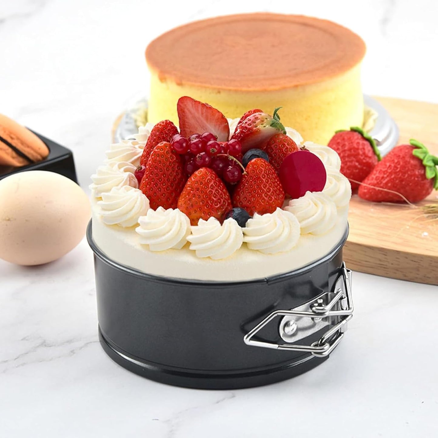 Cake Tins for Baking – 3Pcs round Cake Tin Set – 4/7/9 Inch Cake Tin, – Non-Stick Coating & Leak-Proof – Ideal for Baking Cheesecakes